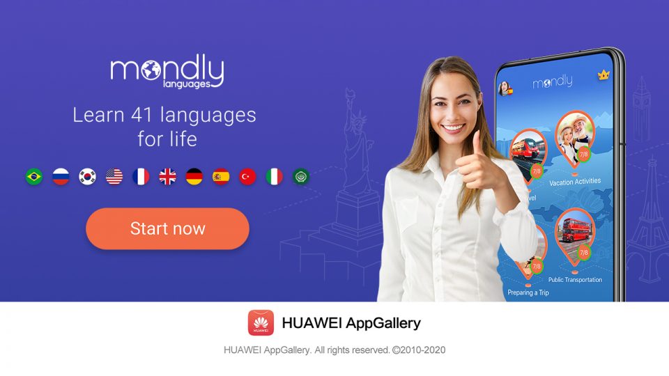 Huawei AppGallery Gets Mondly, a Language Learning Platform